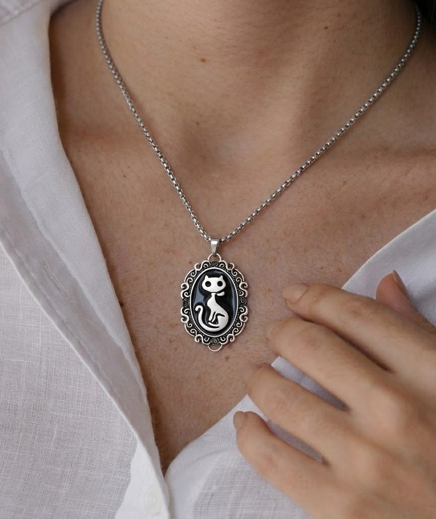 Ink Cat Necklace