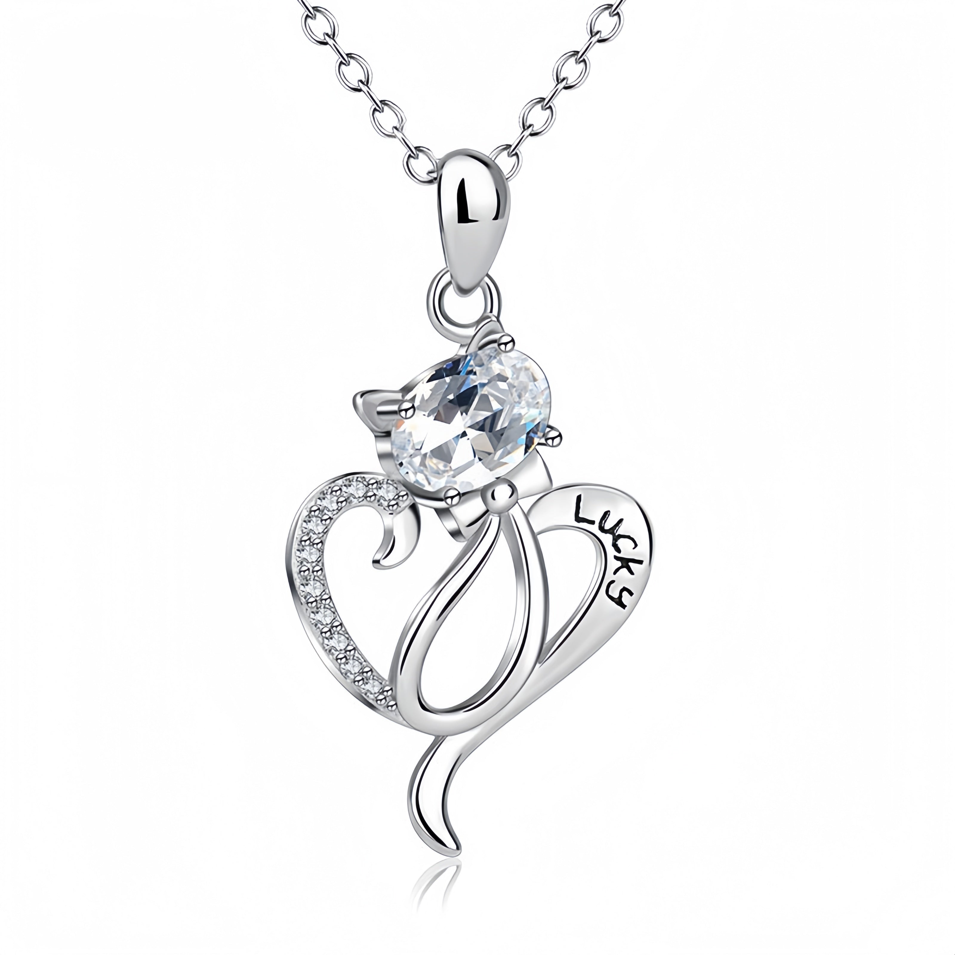 Lucky Heart Cat Necklace