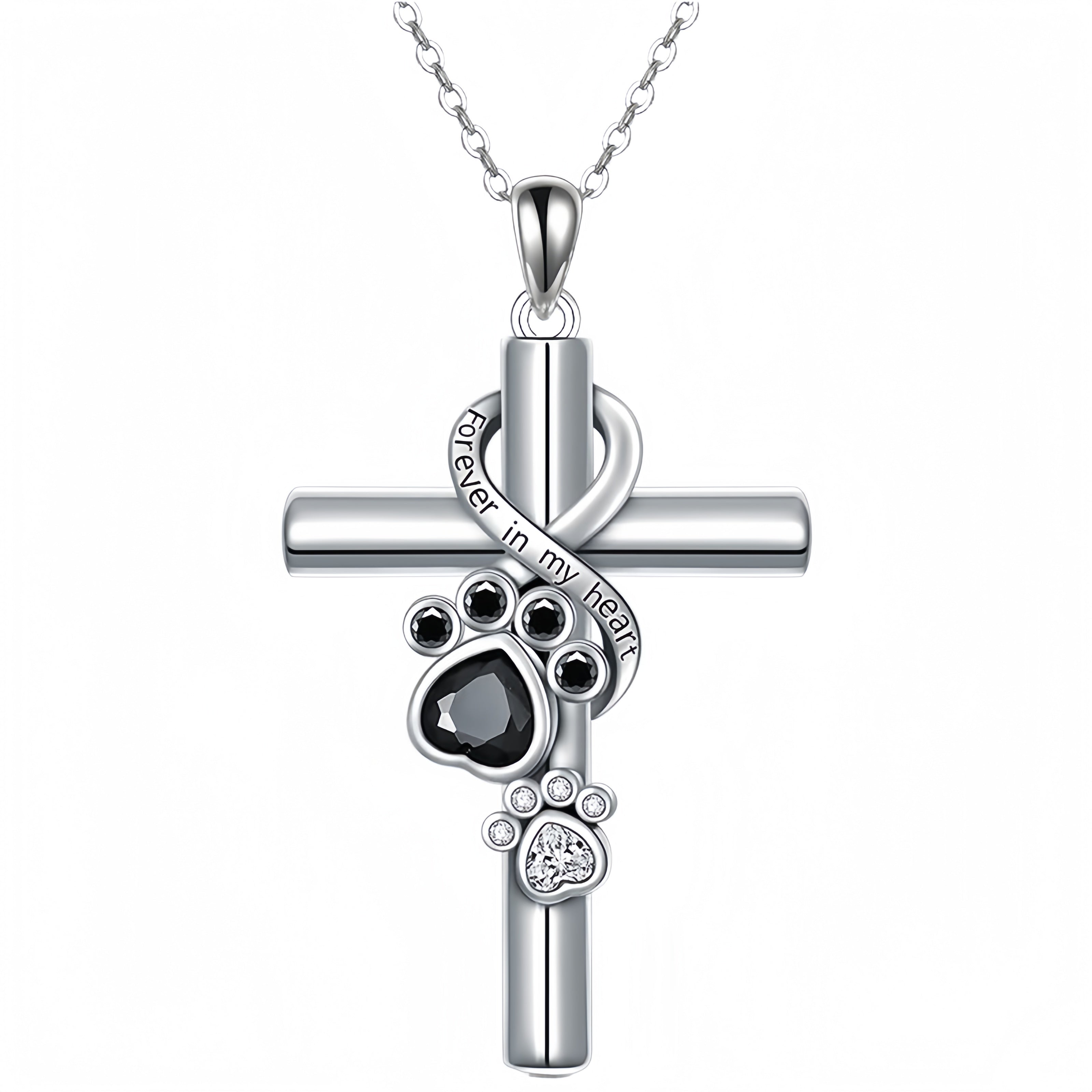 Forever Paw Cross Necklace